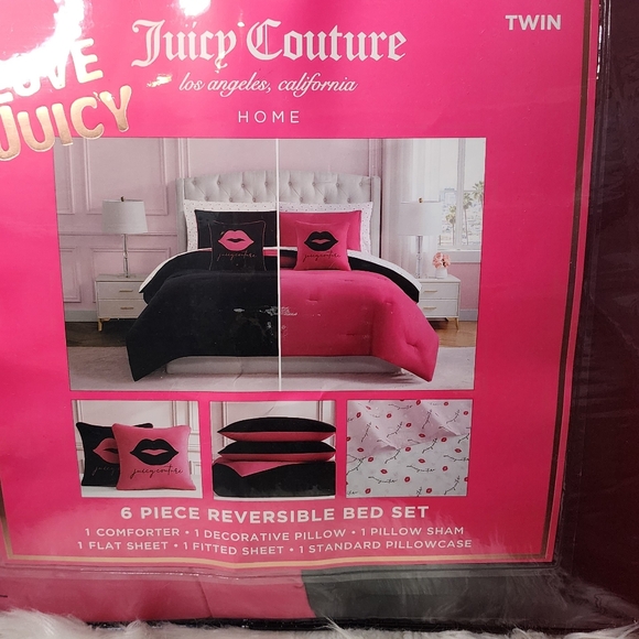 Juicy Coulture 6 Piece Twin Reversible bed set new - Picture 4 of 6